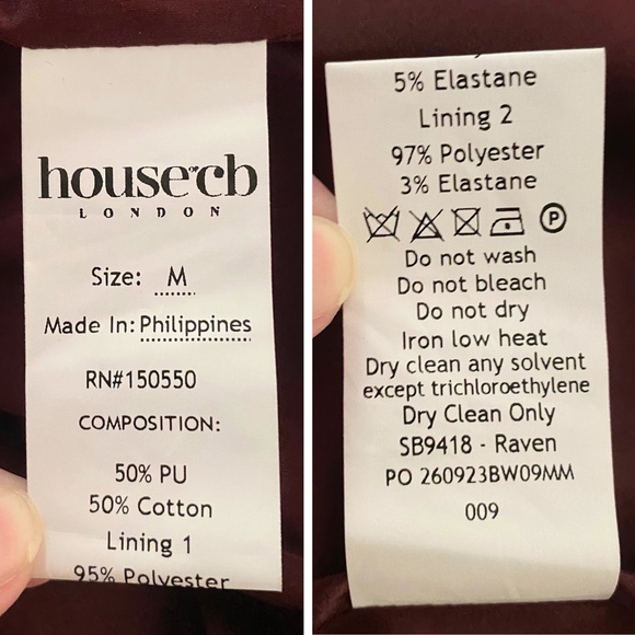 NEW House of CB Raven Vegan Leather Dress Mulberry Medium - Picture 16 of 16